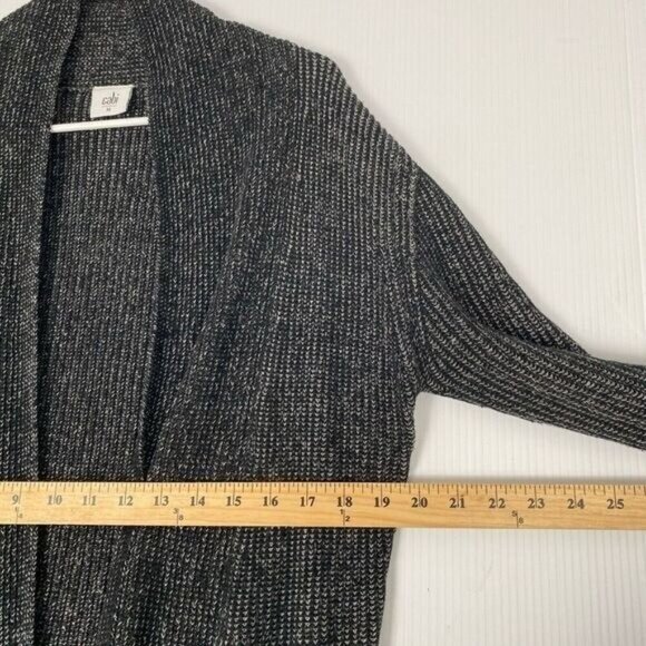 Cabi 3530 Long Layer Cardigan Sweater‎ Medium Size M Open Front Black and Gray - Picture 3 of 9